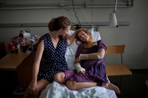 A woman recovers from her wounds from the Norway attack.